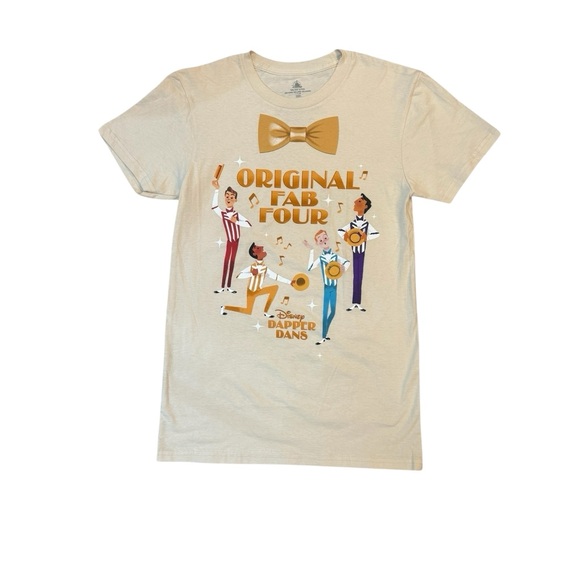 Disney Tops - Disney Parks Dapper Dans Graphic T-Shirt Small Beige Cotton / NWOT